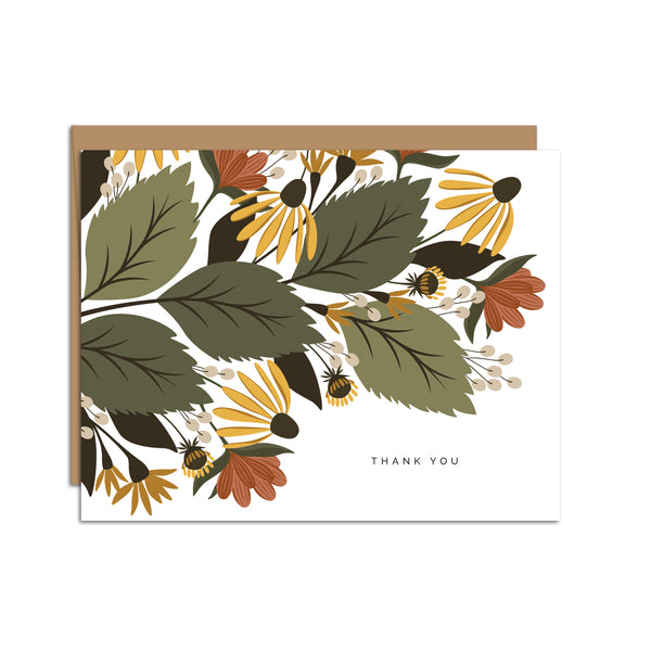 "Thank You" Fall Florals Greeting Card