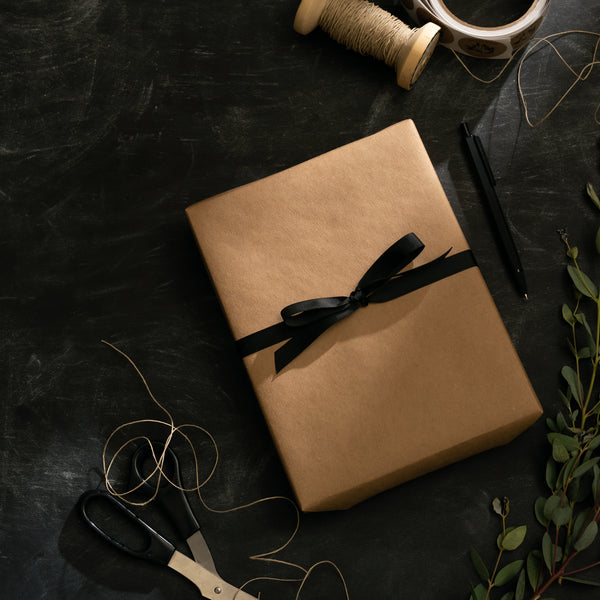 Black Kraft Paper Gift Wrapping