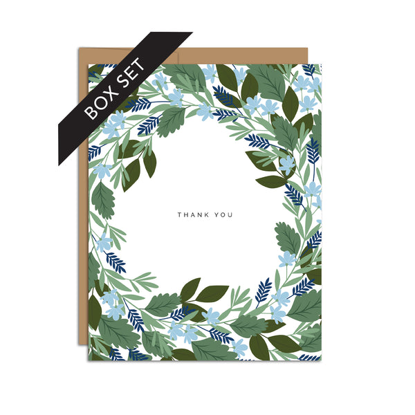 Floral Greenery Thank You Card