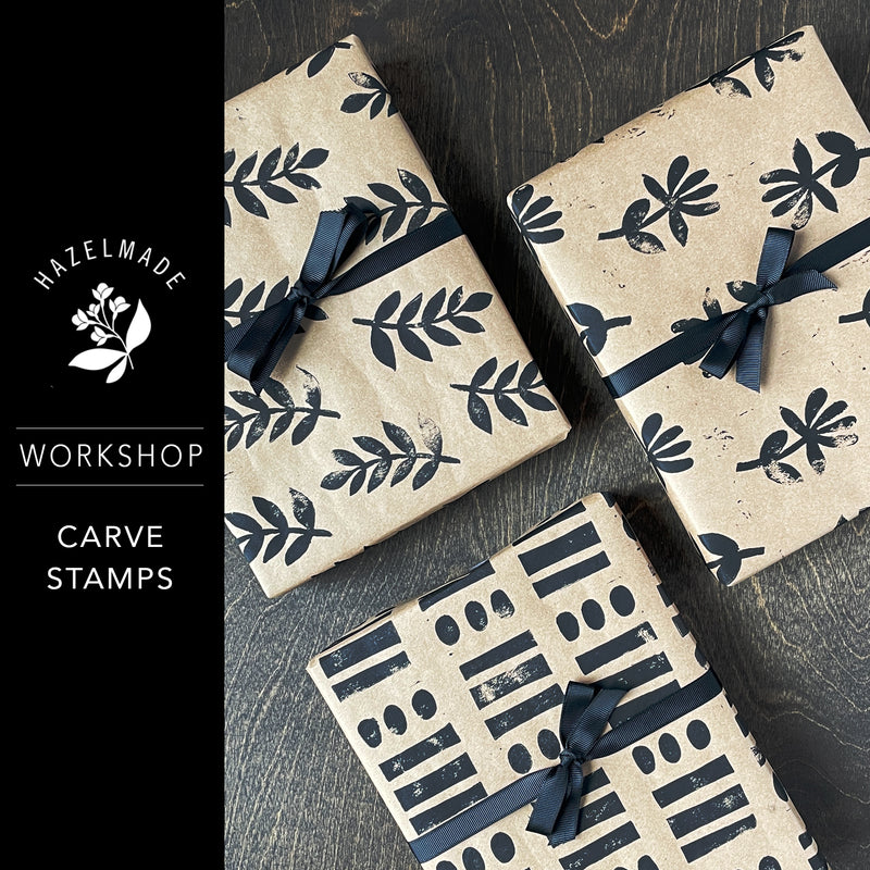 Dec 16th : Carve Stamps and Print Your Own Wrapping Paper
