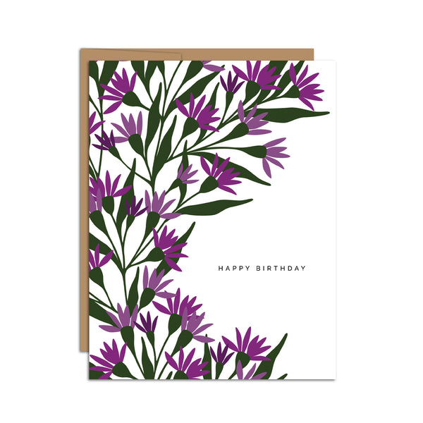 "Happy Birthday" Tall Ironweed Greeting Card