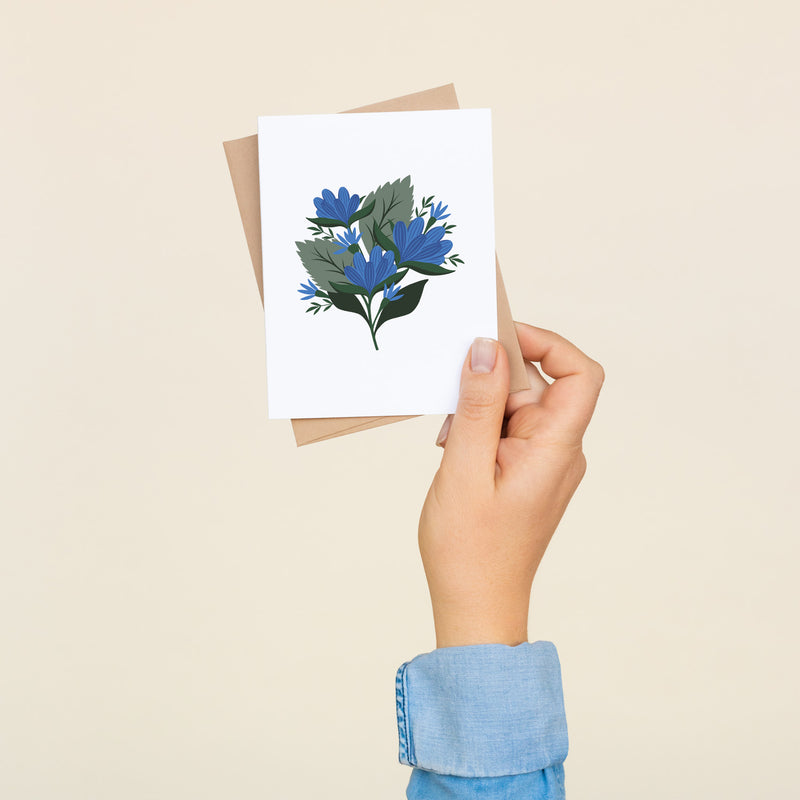 Blue Gentian Greeting Card