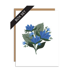 BOX SET OF 8 - Blue Gentian Greeting Cards