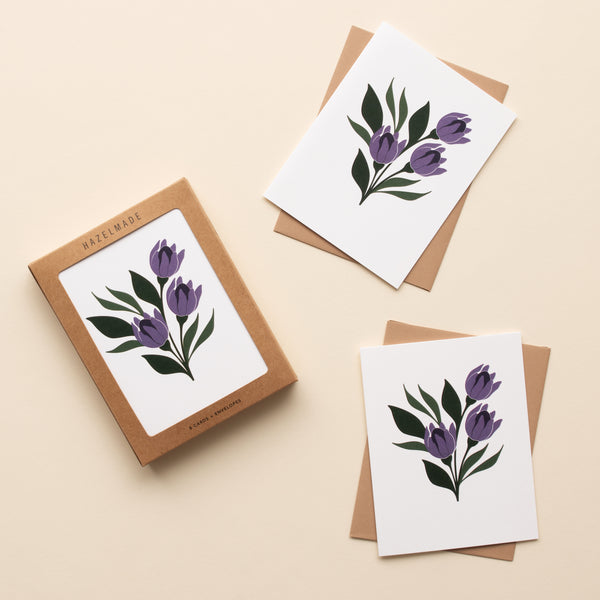 BOX SET OF 8 - Tulips Greeting Cards