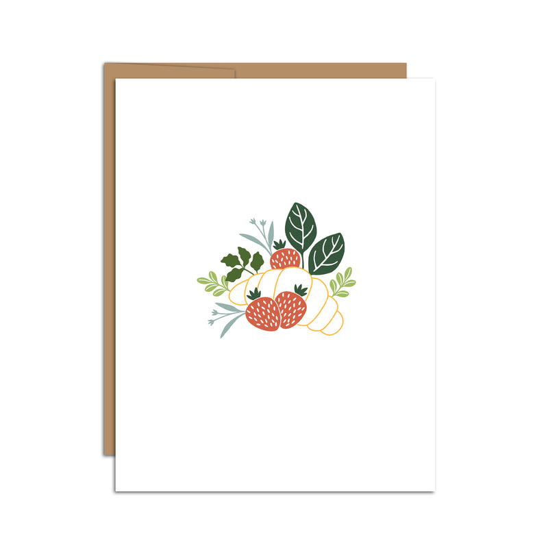 Croissant + Berries Greeting Card
