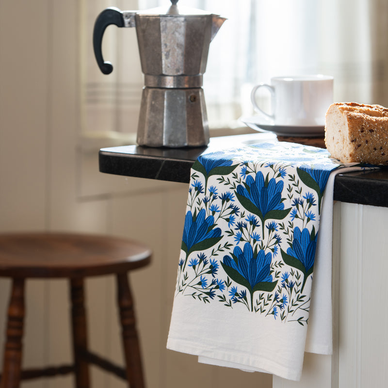 Blue Gentian Tea Towel