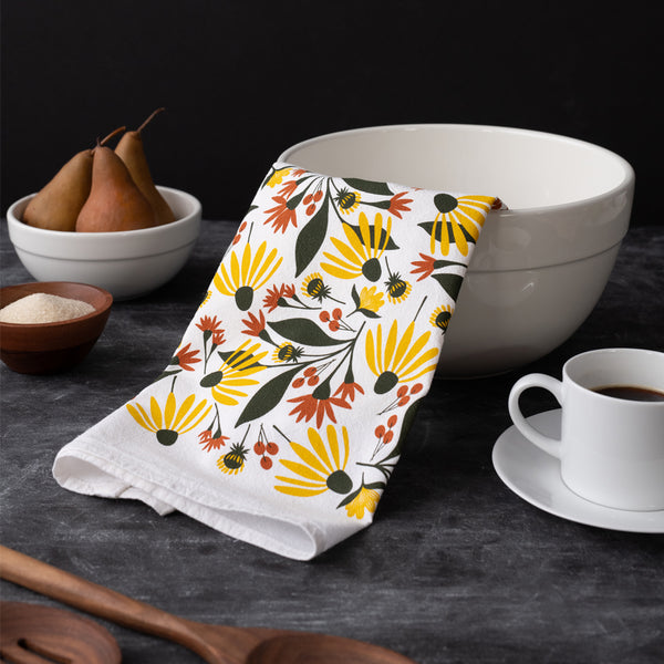 Fall Florals Tea Towel