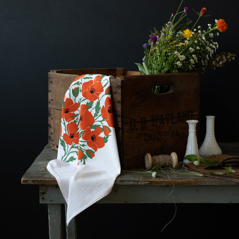 Poppies Tea Towel