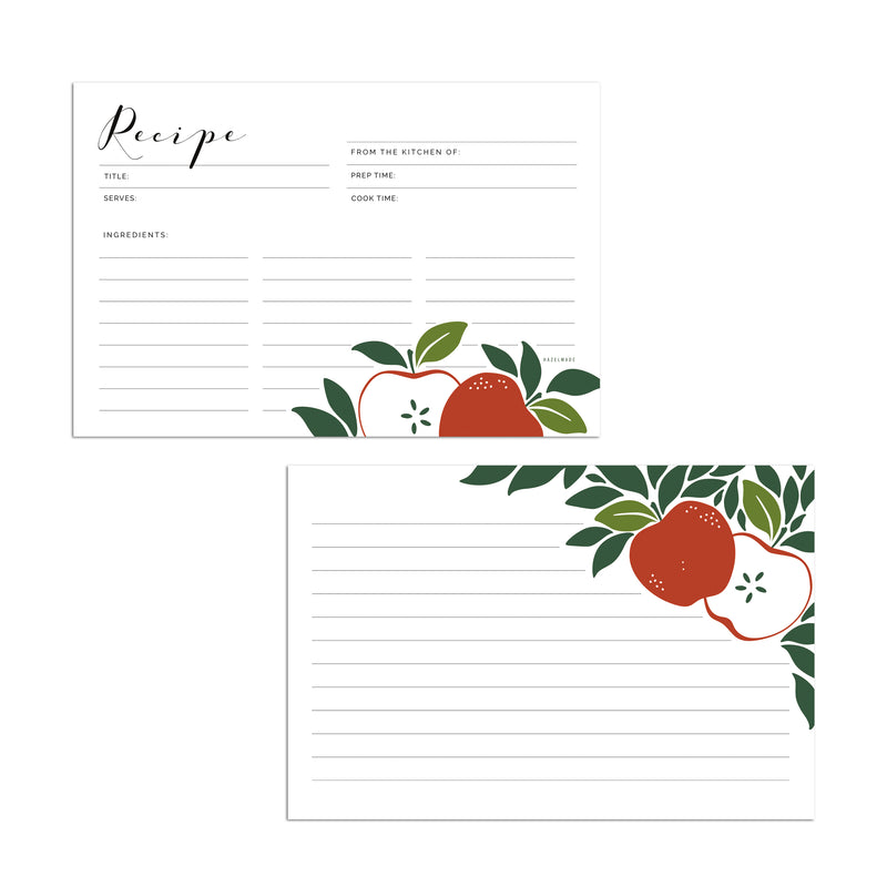 Recipe Cards : Apples (Set of 15)