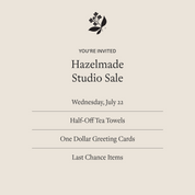 Hazelmade Studio Sale Event Ticket