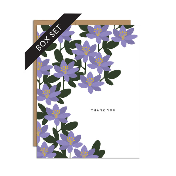 BOX SET OF 8 - "Thank You" Hepatica Greeting Cards