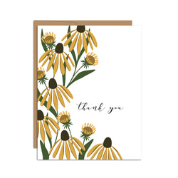 "Thank You" Golden Coneflower Greeting Card