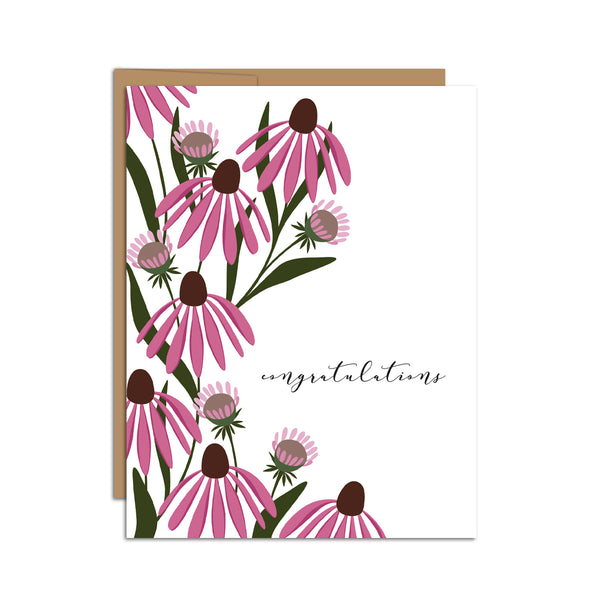 "Congrats" Echinacea Greeting Card