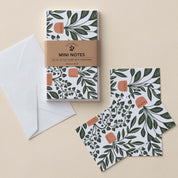House Plants Mini Note Cards set with white envelope and wrap band shown on a neutral background