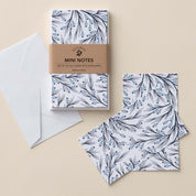 Winter Branch Mini Note Cards set with white envelope and wrap band shown on a neutral background