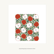 Flat view of the Harvest Apples Tea Towel showing the full hand-illustrated apple design and overall design proportions