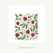 Flat view of the Beets Tea Towel showing the full hand-illustrated beet design and overall design proportions