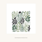 Flat view of the Fresh Herbs Tea Towel showing the full hand-illustrated herb pattern and overall design proportions