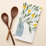 Mason Jar Bouquet Tea Towel