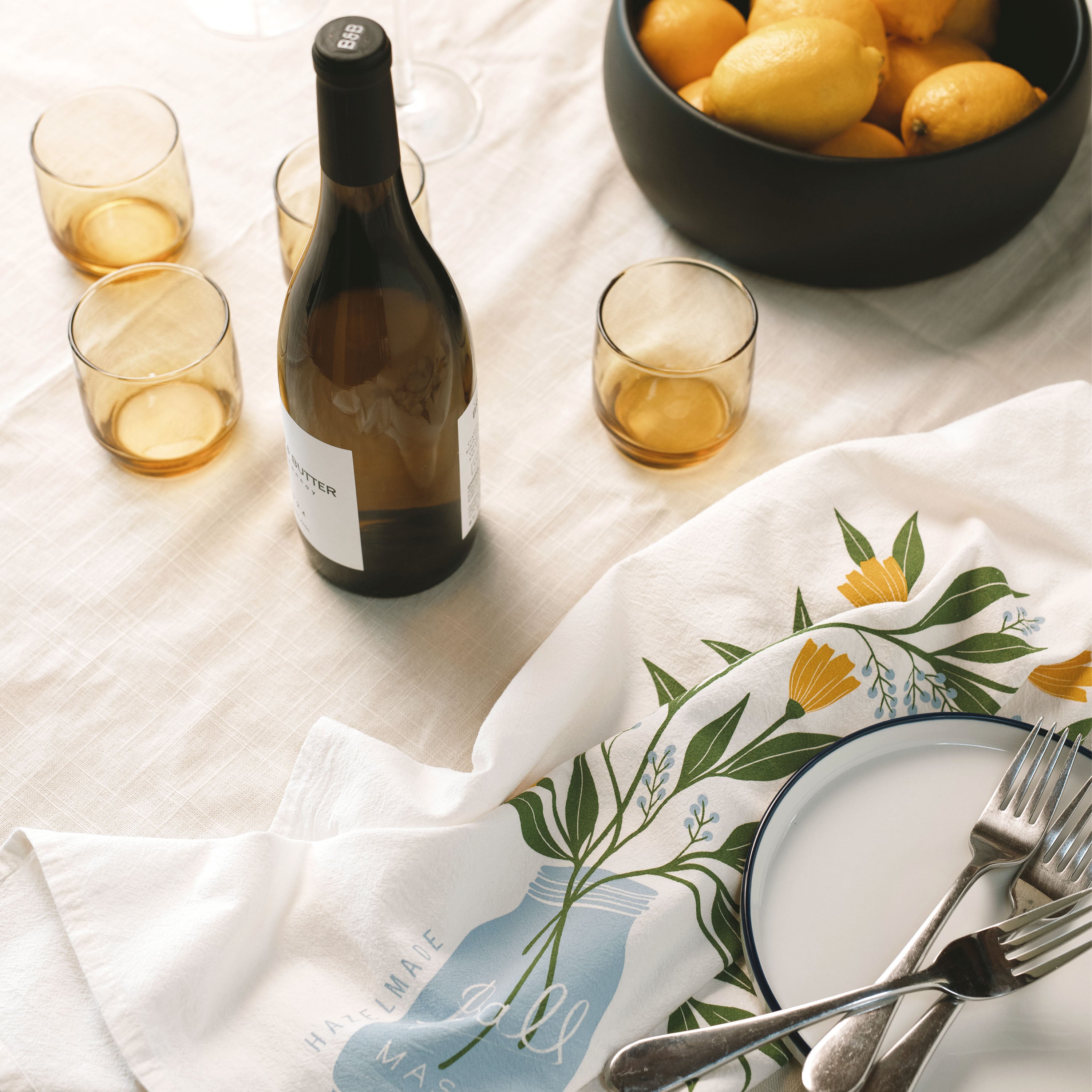 Mason Jar Bouquet Tea Towel