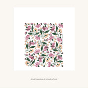 Flat view of the Spring Florals Tea Towel showing the full hand-illustrated floral pattern and overall design proportions