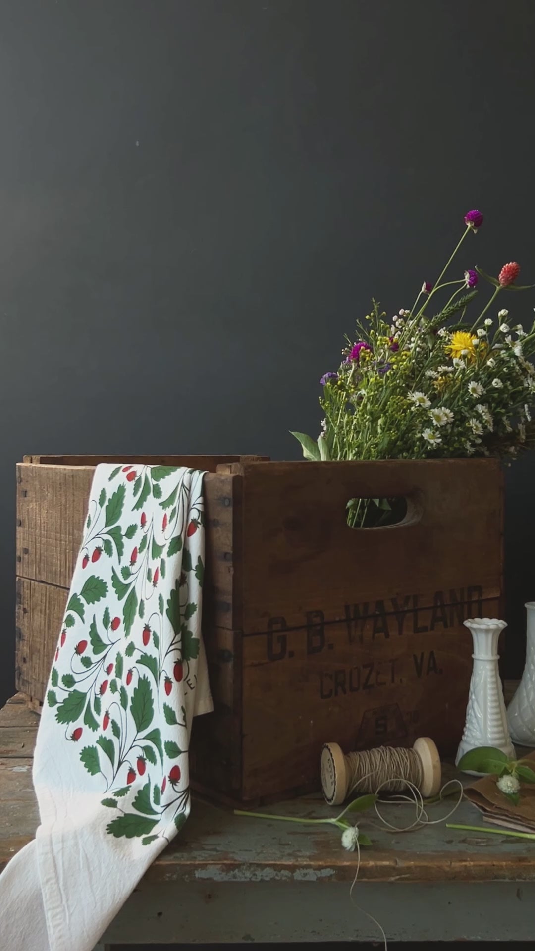 Wild Strawberries Tea Towel
