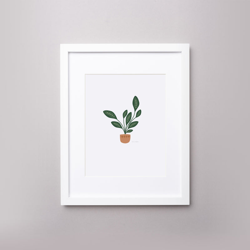 Giclee archival 8” by 10” art print with an illustration of a calatheas plant.