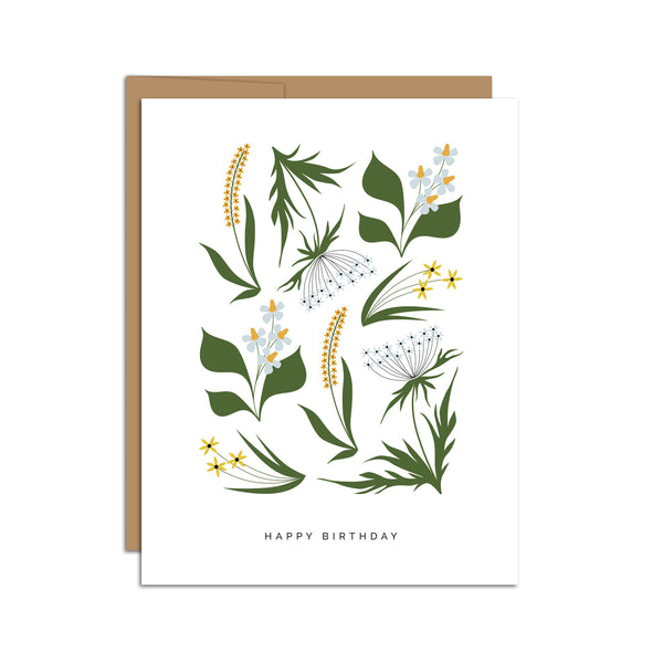 "Happy Birthday" Wildflowers Greeting Card