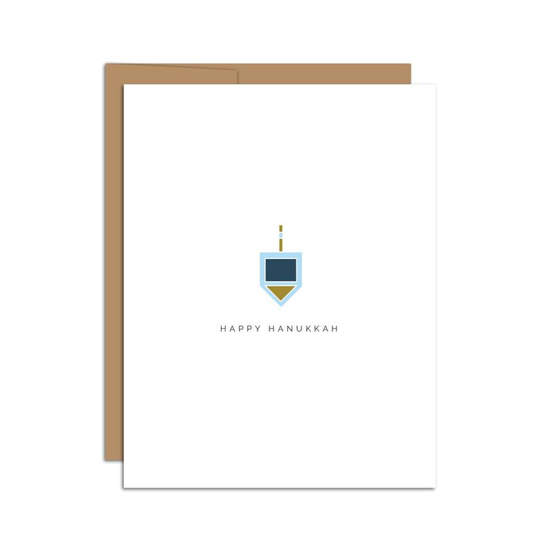 "Happy Hanukkah" Dreidel Card Greeting