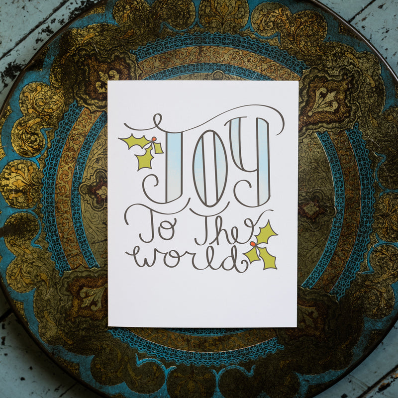 "Joy to the World" Hand Lettered Greeting Card