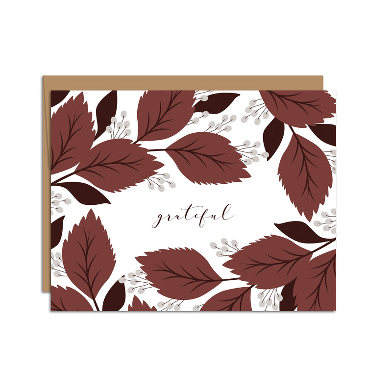 "Grateful" Fall Branch Greeting Card