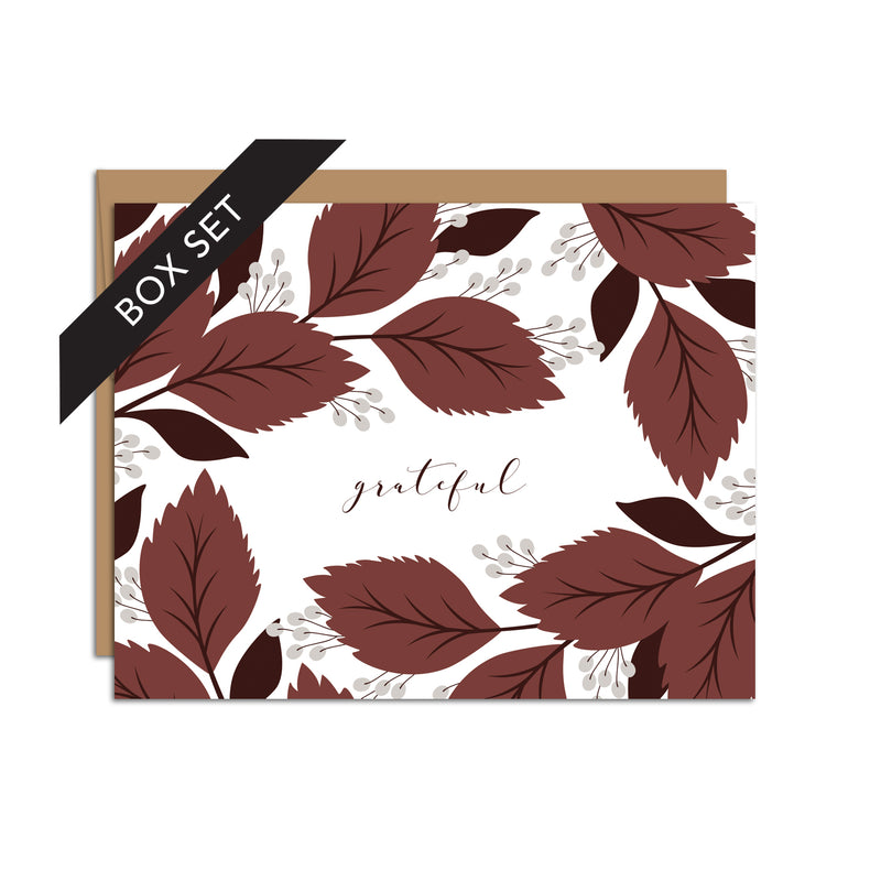 BOX SET OF 8 - "Grateful" Fall Branch Greeting Cards