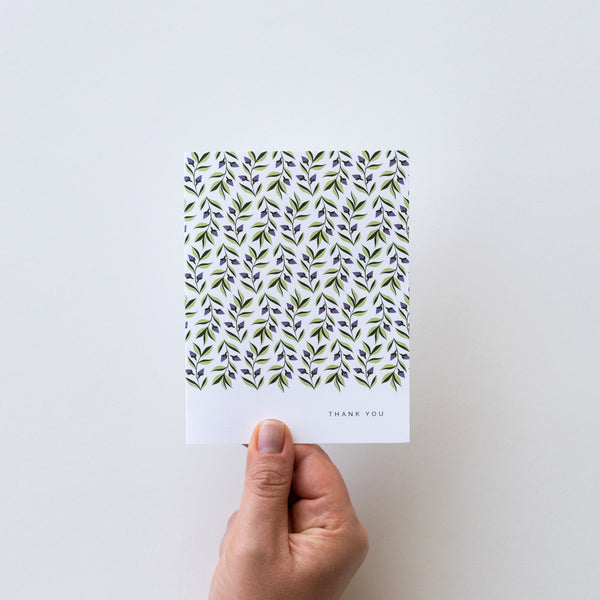 "Thank You" Ivy Pattern Greeting Card
