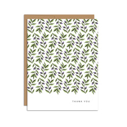 "Thank You" Ivy Pattern Greeting Card