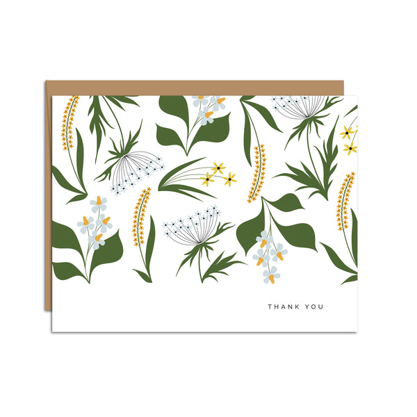 "Thank You" Wildflowers Greeting Card